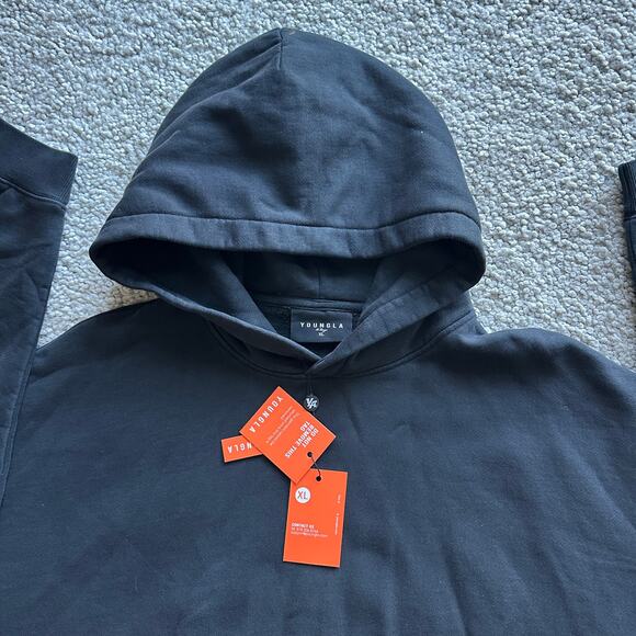 Men's YoungLA 533 ImmortalClub Hoodie, 100%Cotton XL, NWT, BlackWashed - Picture 3 of 6